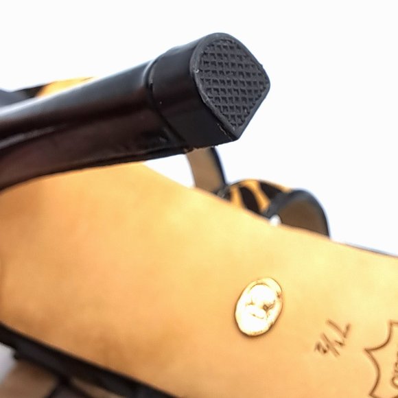 CHARLES DAVID Ina Slingback HEELS Size 7.5 LEATHER leopard pattern LOGO STUNNING - Picture 11 of 14